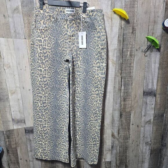 Disclosure Denim - Disclosure Cheetah Print Low Rise Baggy Straight Leg Jeans 11/30 NWT Streetwear